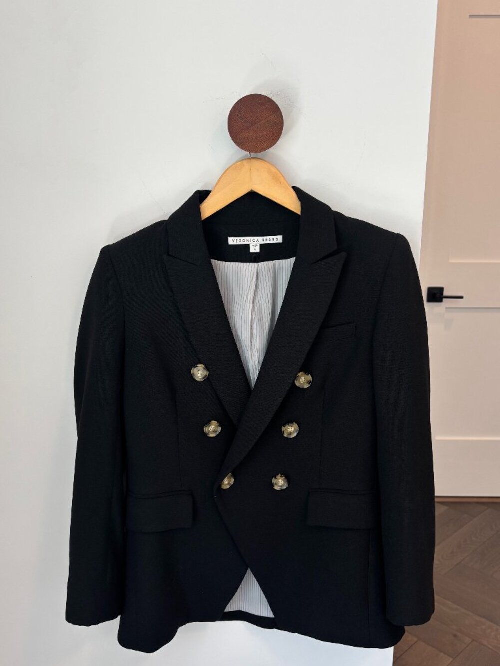 Veronica Beard Miller Dickey Jacket  Black Double-Breasted Blazer